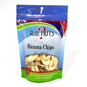 Banana Chips, Dried Sweetened – 6 oz. pouches - R.U. Nuts